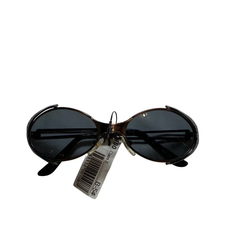 Vintage 90s Steampunk Sunglasses Bronze Mesh Sides